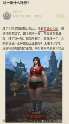 结构化配资 魔兽老哥照着老婆捏幻化！被老婆发现暴打删号！